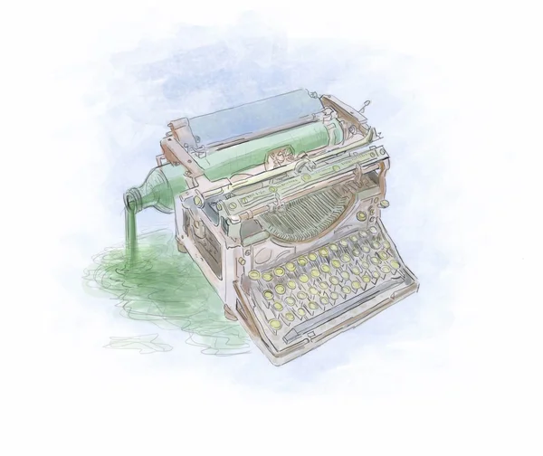 Máquina de escribir para beber con líquido — Foto de Stock