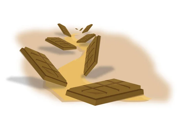 Weg oder Weg der Schokolade — Stockvektor