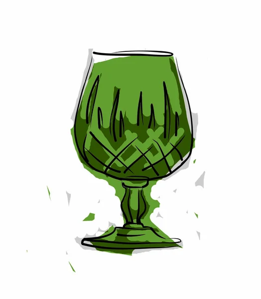 葡萄酒或苏打水专用绿杯 — 图库照片