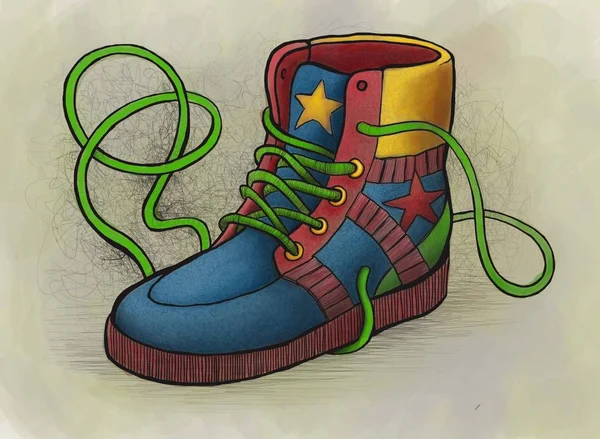 Renk süper kahraman Ayakkabı çizme — Stok fotoğraf