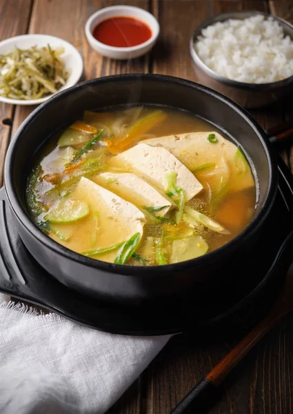 Sopa de tofu coreano caliente — Foto de Stock