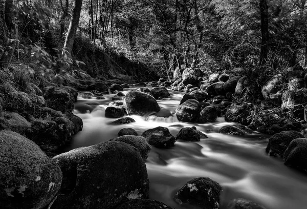 Dlouhé Expozice Střílel Pedras Puebla Del Dělat Caraminal Galicie Stativ — Stock fotografie