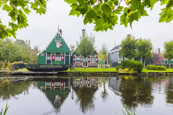 Casas Tradicionales Holandesas Molinos Viento Zaanse Schans Zaanse Schans Pequeño — Foto de Stock