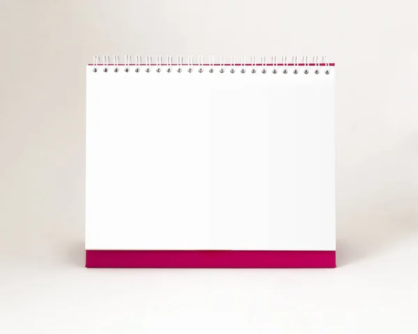 Blanco Escritorio Papel Blanco Espiral Calendario — Foto de Stock