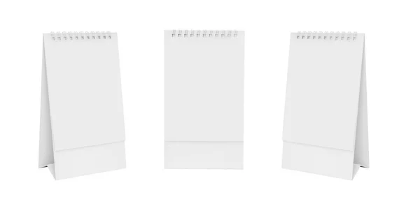 白い背景に白い用紙卓上スパイラル カレンダー — ストック写真