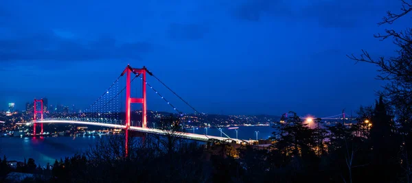 Juillet Pont Des Martyrs Temmuz Sehitler Koprusu Pont Bosphore Istanbul — Photo