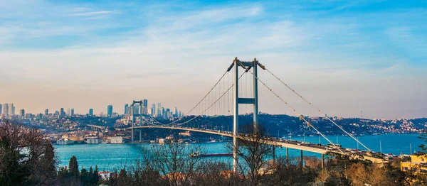 Juli Martelaarsbrug Temmuz Sehitler Koprusu Bosporusbrug Istanbul Istanbul Turkije — Stockfoto