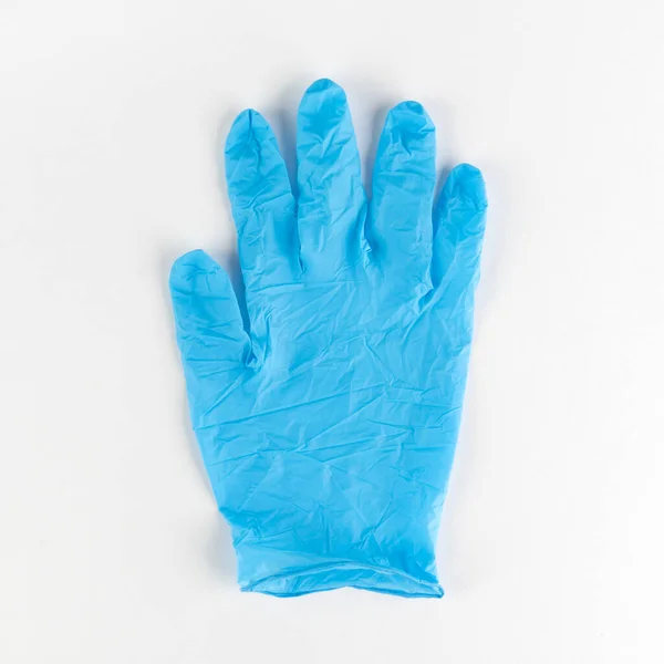 Blue Medical Glove Isolated White Backgroun — Stock Photo, Image