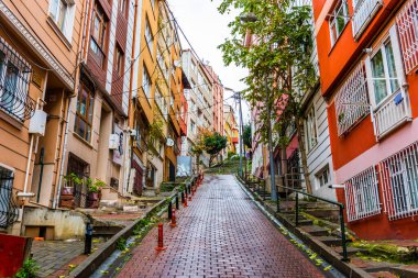 İSTANBUL, TÜRK 15 ARALIK 2019 BESIKTAS. İstanbul 'un Beşiktaş ilçesinden sokak manzarası.