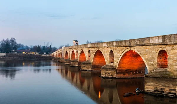 Έντιριν Τουρκία Γέφυρα Meric Γέφυρα Mecidiye Πάνω Από Τον Ποταμό — Φωτογραφία Αρχείου