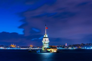 İstanbul, Türkiye 'deki Bakire Kulesi (KIZ KULESI - USKUDAR
