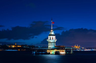 İstanbul, Türkiye 'deki Bakire Kulesi (KIZ KULESI - USKUDAR