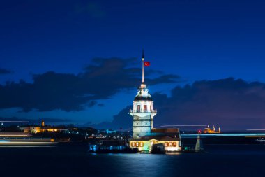 İstanbul, Türkiye 'deki Bakire Kulesi (KIZ KULESI - USKUDAR