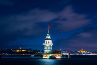 İstanbul, Türkiye 'deki Bakire Kulesi (KIZ KULESI - USKUDAR