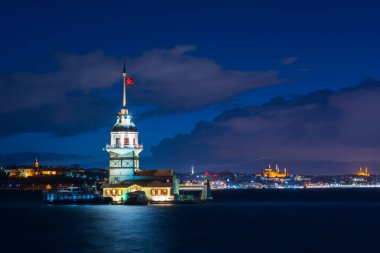 İstanbul, Türkiye 'deki Bakire Kulesi (KIZ KULESI - USKUDAR