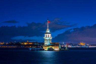 İstanbul, Türkiye 'deki Bakire Kulesi (KIZ KULESI - USKUDAR