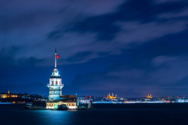 İstanbul, Türkiye 'deki Bakire Kulesi (KIZ KULESI - USKUDAR