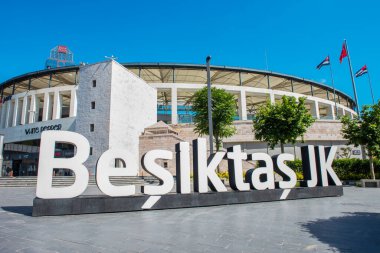 İSTANBUL, TURKEY - 26 Mayıs 2018: BESIKTAS VODAFON PARK STADIUM. Stadyum, Beşiktaş JK Futbol Kulübü 'nün evidir. Beşiktaş JK, İstanbul 'da bir Türk futbol kulübüdür. Türkiye.