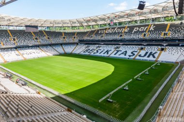 İSTANBUL, TURKEY - 26 Mayıs 2018: BESIKTAS VODAFON PARK STADIUM. Stadyum, Beşiktaş JK Futbol Kulübü 'nün evidir. Beşiktaş JK, İstanbul 'da bir Türk futbol kulübüdür. Türkiye.