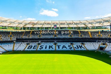 ISTANBUL, TURKEY - MAY 26, 2018: BESIKTAS VODAFONE PARK STADIUM. The stadium is the home of Besiktas JK Football Club. Besiktas JK is Turkish football club in Istanbul. Turkey. clipart