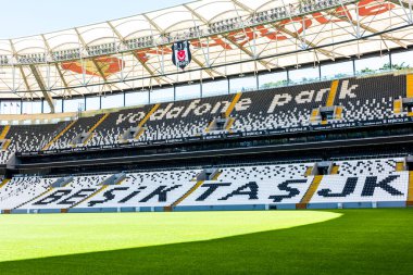 İSTANBUL, TURKEY - 26 Mayıs 2018: BESIKTAS VODAFON PARK STADIUM. Stadyum, Beşiktaş JK Futbol Kulübü 'nün evidir. Beşiktaş JK, İstanbul 'da bir Türk futbol kulübüdür. Türkiye.