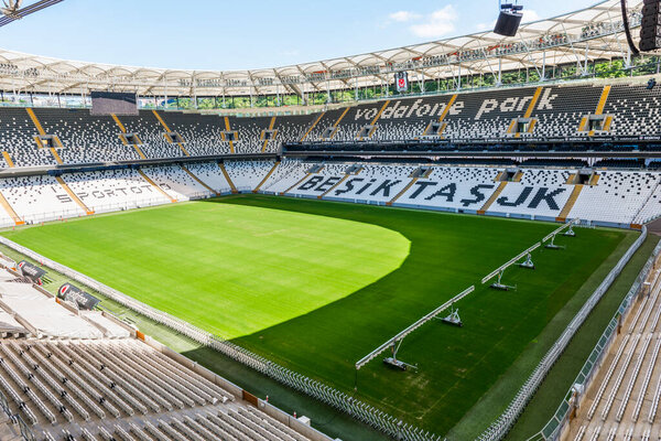 ISTANBUL, TURKEY - MAY 26, 2018: BESIKTAS VODAFONE PARK STADIUM. The stadium is the home of Besiktas JK Football Club. Besiktas JK is Turkish football club in Istanbul. Turkey.