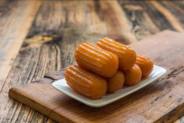 Traditional Turkish Dessert Tulumba — Stock Photo, Image