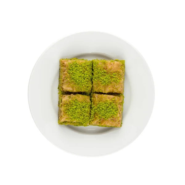 Turkiska Söta Baklavan Tallriken Traditionell Baklava — Stockfoto