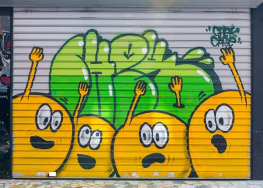 İSTANBUL - 10 Eylül 2017 Karaköy Caddelerinde grafiti sanatı. İstanbul, Türkiye.