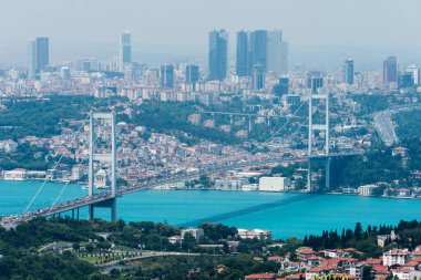 İstanbul Boğazı Köprüsü. 15 Temmuz Şehitler Köprüsü (15 Temmuz Sehitler Koprusu). İstanbul, Türkiye.