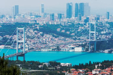 İstanbul Boğazı Köprüsü. 15 Temmuz Şehitler Köprüsü (15 Temmuz Sehitler Koprusu). İstanbul, Türkiye.