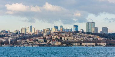 İstanbul Bosphorus silueti, Türkiye.