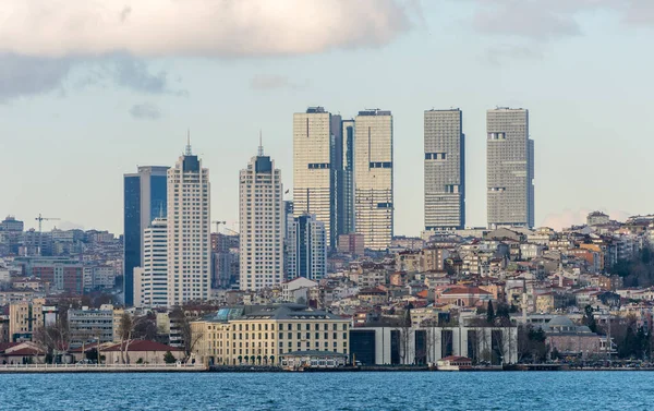 Silhouette Des Bosporus Von Istanbul Türkei — Stockfoto