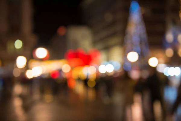 Christmas Lights Blur Bokeh Night Lights Street Bokeh Light Abstract — Stock Photo, Image