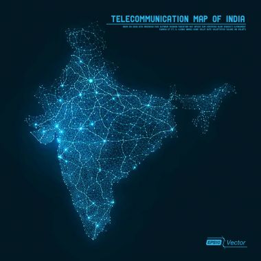 Telekomünikasyon Ağ Haritası - Hindistan soyut