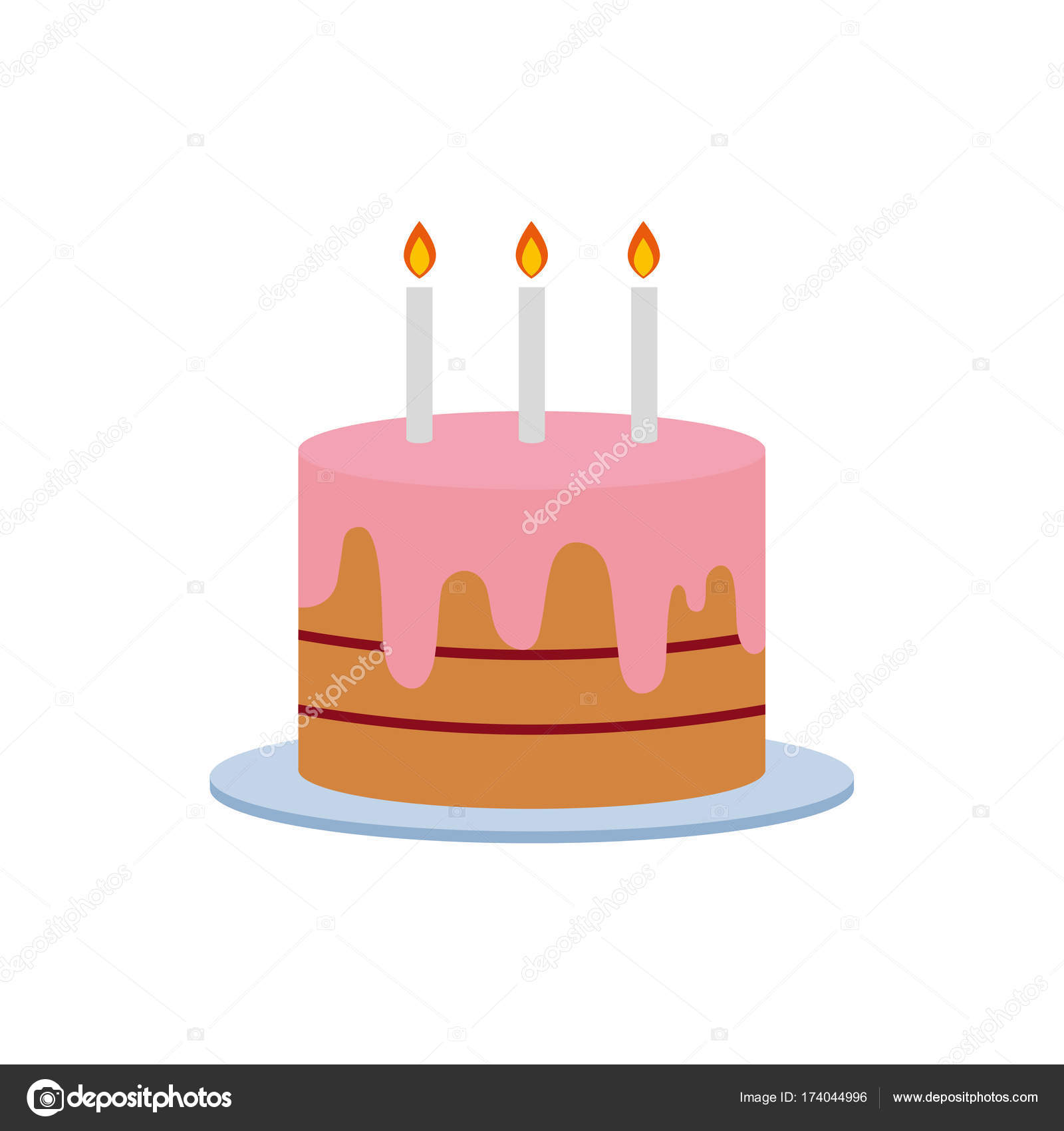 Immagini Torta Compleanno Disegno Illustrazione Vettore