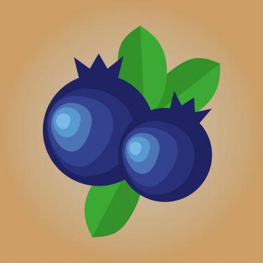 Vektör karikatür yaban mersini yaprakları ile. İzole illüstrasyon grafik tasarım