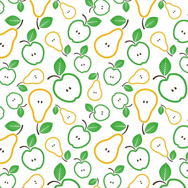 Elma ve armut seamless modeli. Vektör çizim