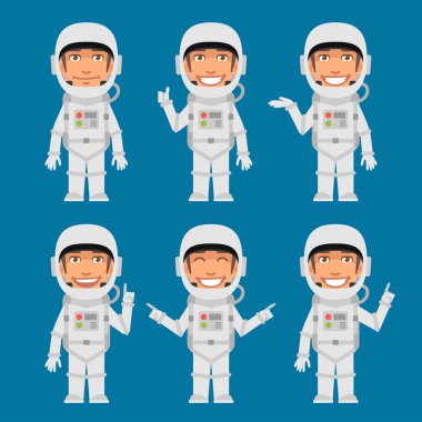 Astronot gösterir ve gösterir