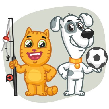 Büyük Holding kedi köpek Holding futbol topu balık