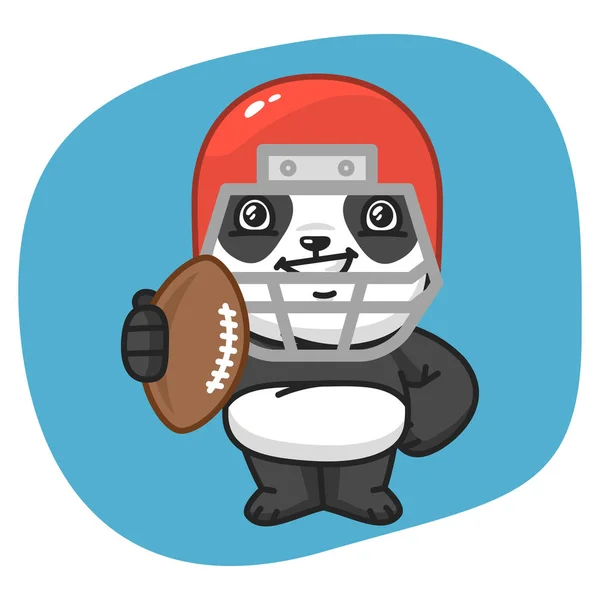 Panda amerikansk Football-spelare håller bollen — Stock vektor