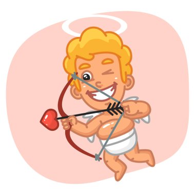 Aşk tanrısı uçar ve yay vuruyor