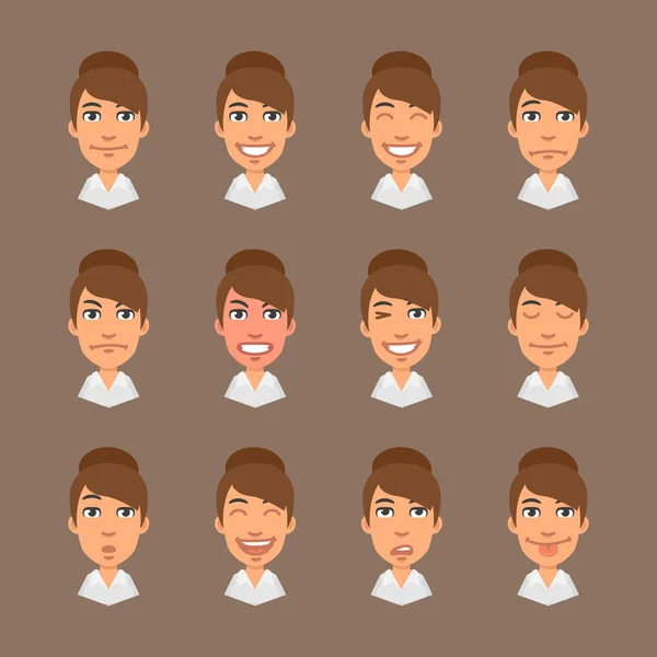 Set emoties zakenvrouw — Stockvector