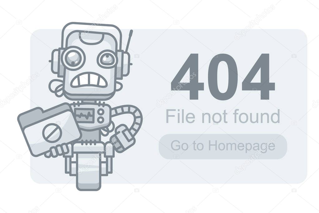 Concept File Not Found Robot with Folder