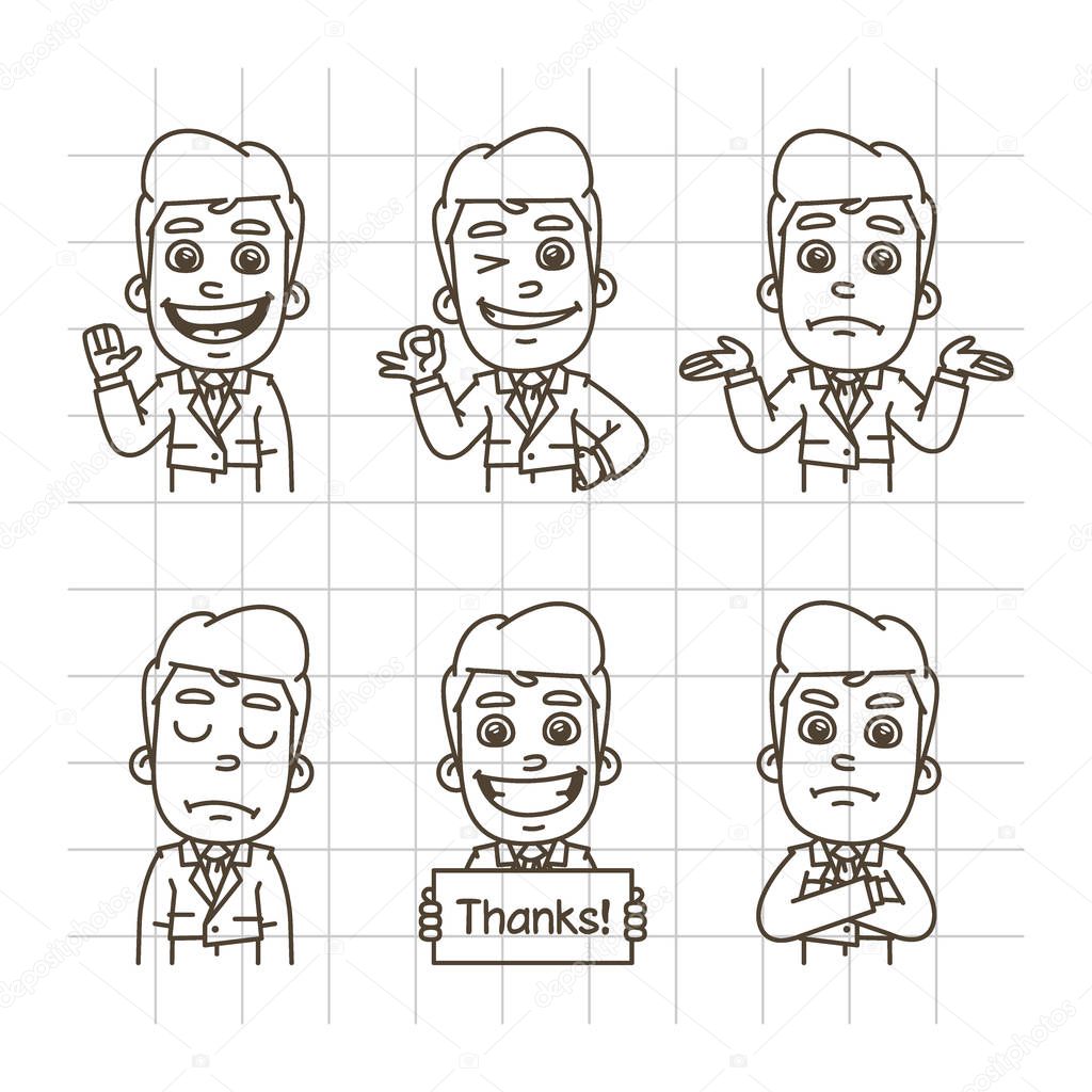 Businessman Sketch Doodle Part 2