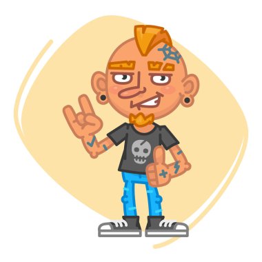 Dövme sanatçısı Rock jest gösterir