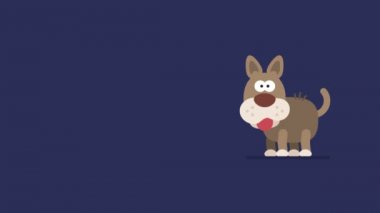 Köpek ve titreşen yıldız komik hayvan karakter Çince burç. Hareketli grafikler