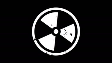 Gelecek. Radyasyon Biohazard ölüm karantina. İşaretler ayarlayın. Siyah arka plan. Hareketli grafikler.