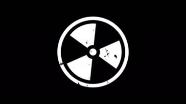 Radyasyon Biohazard ölüm karantina. İşaretler ayarlayın. Siyah arka plan. Hareketli grafikler.