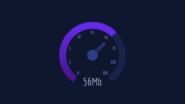 Speedometer Internet Speed 100 300 Lilac Scale Motion Graphics Animation — Stock Video